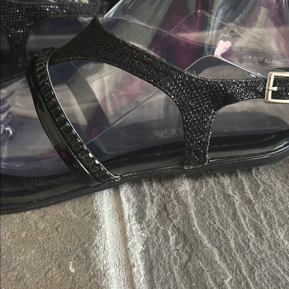 Madeline Black Sandals with Metallic Embellishments - Picture 4 of 6